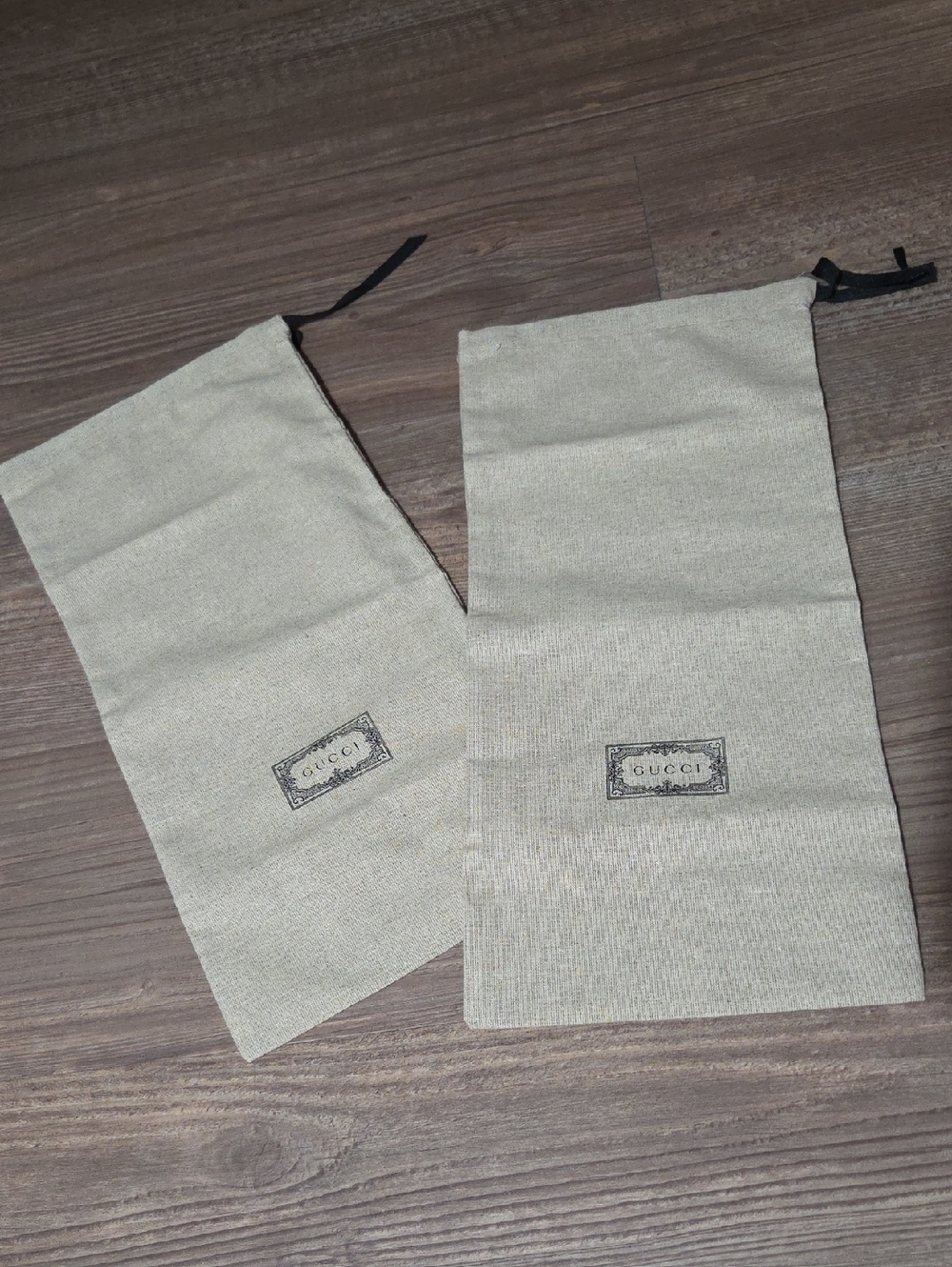 Gucci Dust Bags - Beige Drawstring Shoe/Accessory Bags (Set of 2)